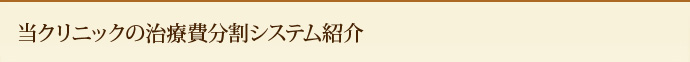 当クリニックの治療費分割システム紹介