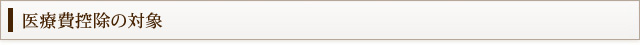 医療費控除の対象